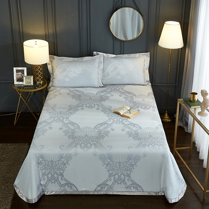 91家纺网 家纺一手货源 找家纺 威克凯丽 2025新款重磅七彩大提花纯竹纤维软凉席三件套 弗洛森