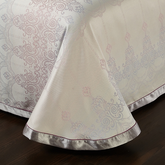 91家纺网 家纺一手货源 找家纺 威克凯丽 2025新款重磅七彩大提花纯竹纤维软凉席三件套 芙络斯