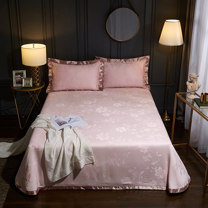 91家纺网 家纺一手货源 找家纺 威克凯丽 2025新款重磅七彩大提花纯竹纤维软凉席三件套 花韵