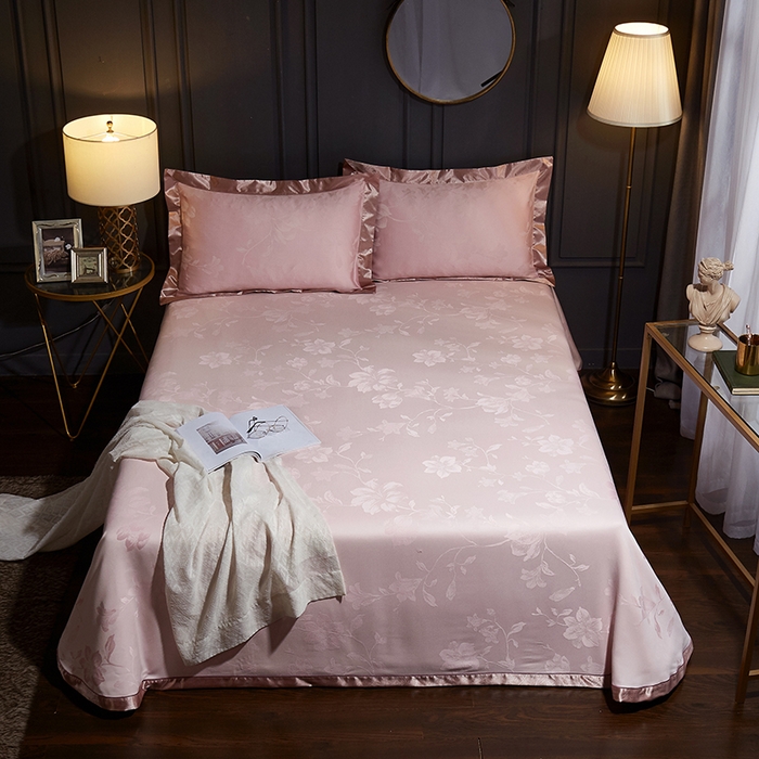 91家纺网 家纺一手货源 找家纺 威克凯丽 2025新款重磅七彩大提花纯竹纤维软凉席三件套 花韵