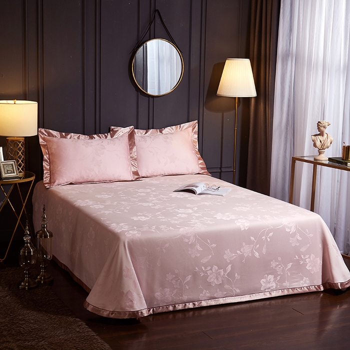 91家纺网 家纺一手货源 找家纺 威克凯丽 2025新款重磅七彩大提花纯竹纤维软凉席三件套 花韵