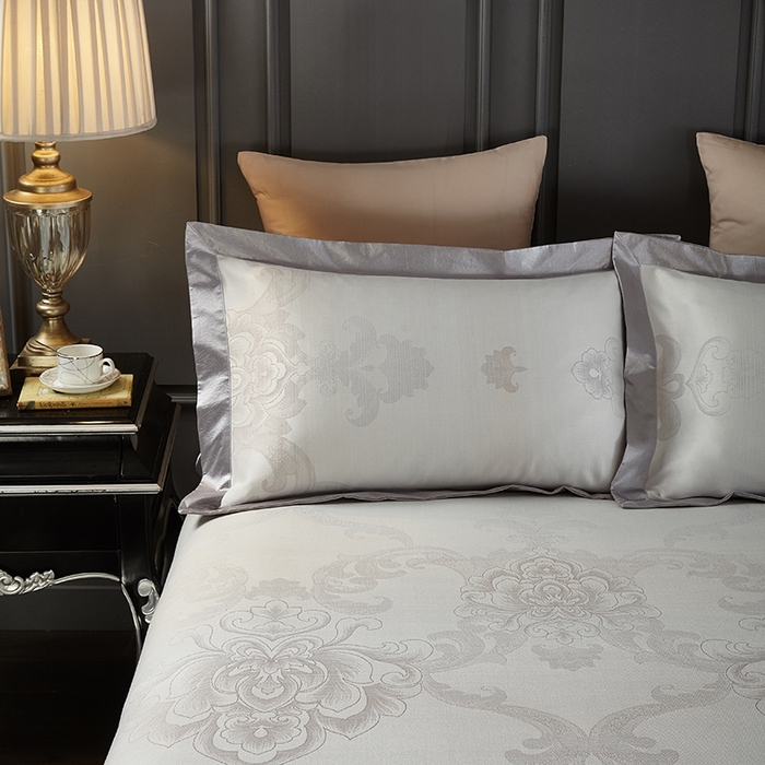 91家纺网 家纺一手货源 找家纺 威克凯丽 2025新款重磅七彩大提花纯竹纤维软凉席三件套 莱奥