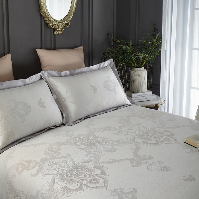 91家纺网 家纺一手货源 找家纺 威克凯丽 2025新款重磅七彩大提花纯竹纤维软凉席三件套 莱奥