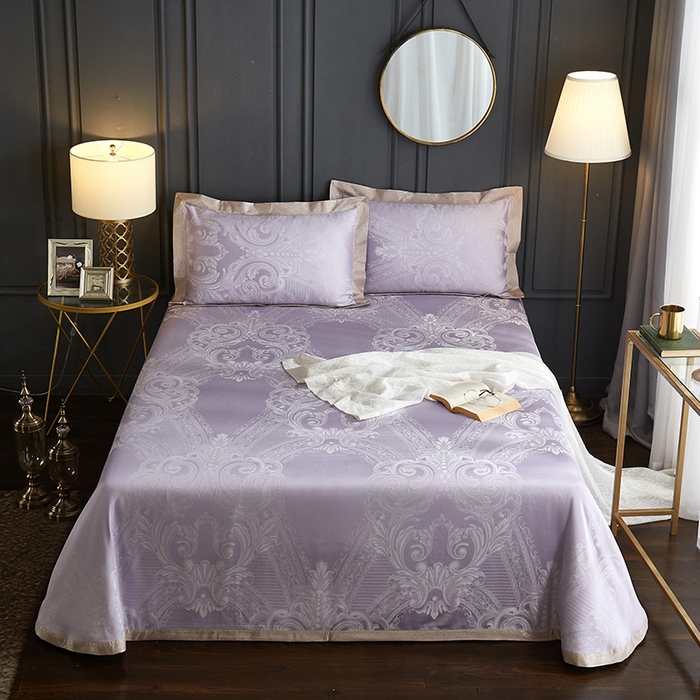 91家纺网 家纺一手货源 找家纺 威克凯丽 2025新款重磅七彩大提花纯竹纤维软凉席三件套 浪漫巴黎