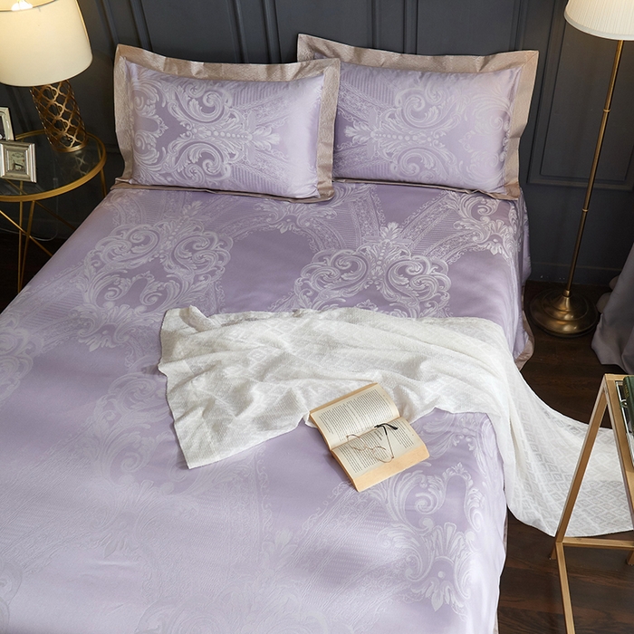 91家纺网 家纺一手货源 找家纺 威克凯丽 2025新款重磅七彩大提花纯竹纤维软凉席三件套 浪漫巴黎