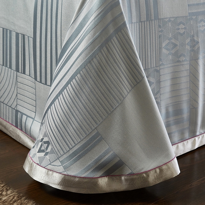 91家纺网 家纺一手货源 找家纺 威克凯丽 2025新款重磅七彩大提花纯竹纤维软凉席三件套 灵动空间