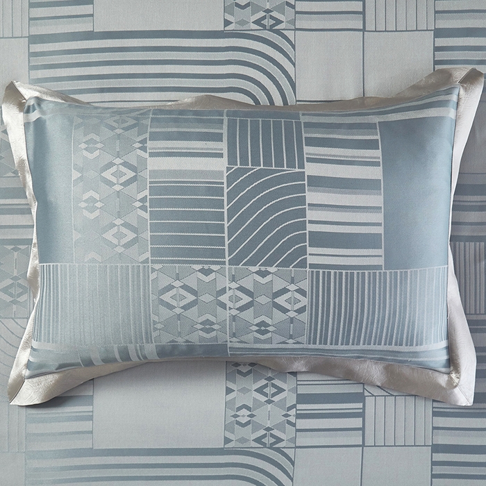 91家纺网 家纺一手货源 找家纺 威克凯丽 2025新款重磅七彩大提花纯竹纤维软凉席三件套 灵动空间