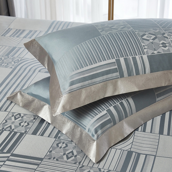 91家纺网 家纺一手货源 找家纺 威克凯丽 2025新款重磅七彩大提花纯竹纤维软凉席三件套 灵动空间