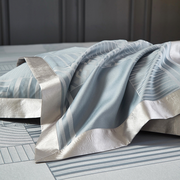 91家纺网 家纺一手货源 找家纺 威克凯丽 2025新款重磅七彩大提花纯竹纤维软凉席三件套 灵动空间