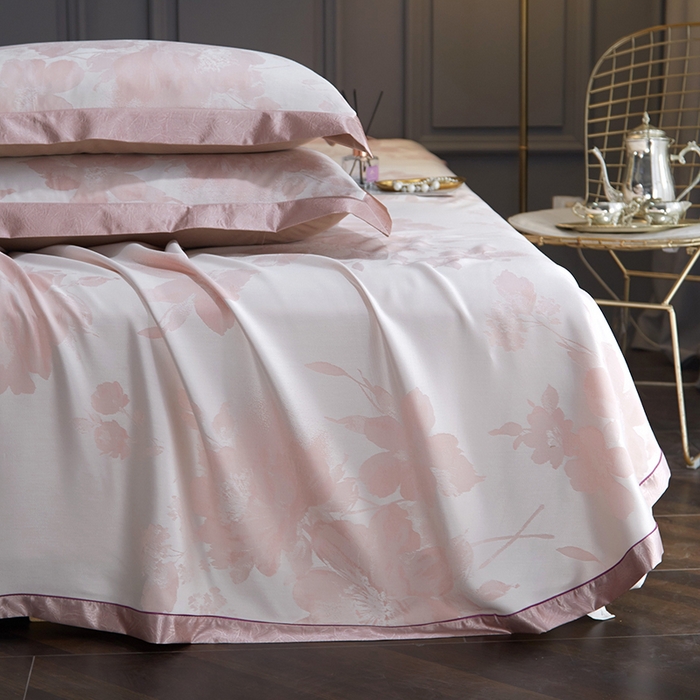 91家纺网 家纺一手货源 找家纺 威克凯丽 2025新款重磅七彩大提花纯竹纤维软凉席三件套 温婉佳人