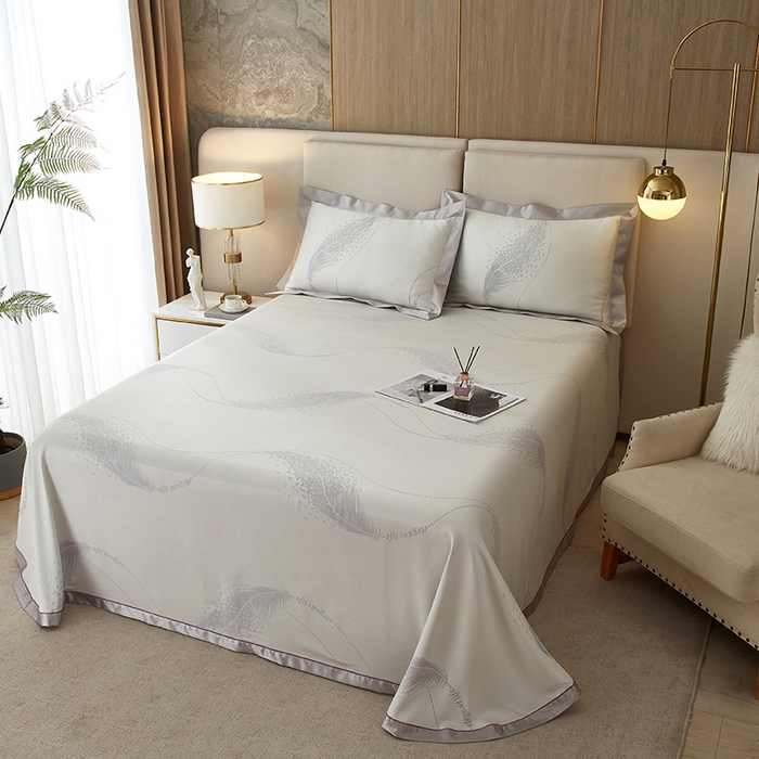 91家纺网 家纺一手货源 找家纺 威克凯丽 2025新款重磅七彩大提花纯竹纤维软凉席三件套 寻梦芳菲