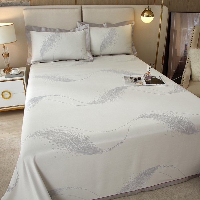 91家纺网 家纺一手货源 找家纺 威克凯丽 2025新款重磅七彩大提花纯竹纤维软凉席三件套 寻梦芳菲