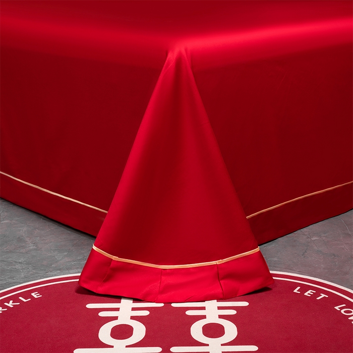 91家纺网 家纺一手货源 找家纺 （总）千禧家纺 2025新款长绒棉绣花婚庆三件套