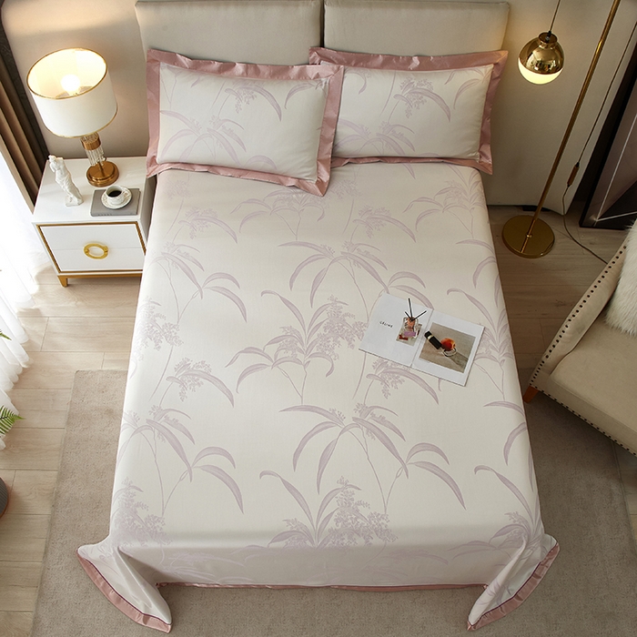 91家纺网 家纺一手货源 找家纺 威克凯丽 2025新款重磅七彩大提花纯竹纤维软凉席三件套 雅然