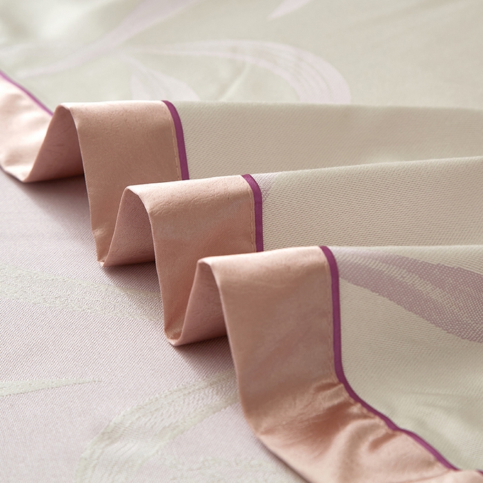 91家纺网 家纺一手货源 找家纺 威克凯丽 2025新款重磅七彩大提花纯竹纤维软凉席三件套 雅然