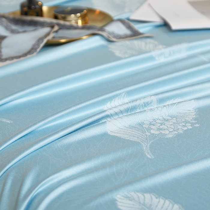 91家纺网 家纺一手货源 找家纺 威克凯丽 2025新款重磅七彩大提花纯竹纤维软凉席三件套 叶曼