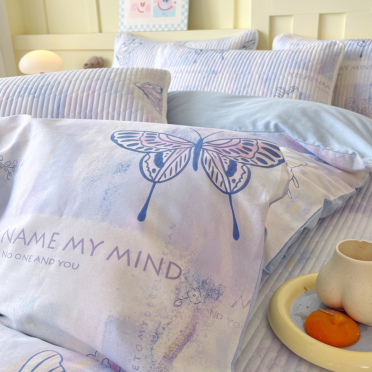 91家纺网 家纺一手货源 找家纺 金鑫汇家纺2025新款A类全棉印花床盖四件套 梦蝶