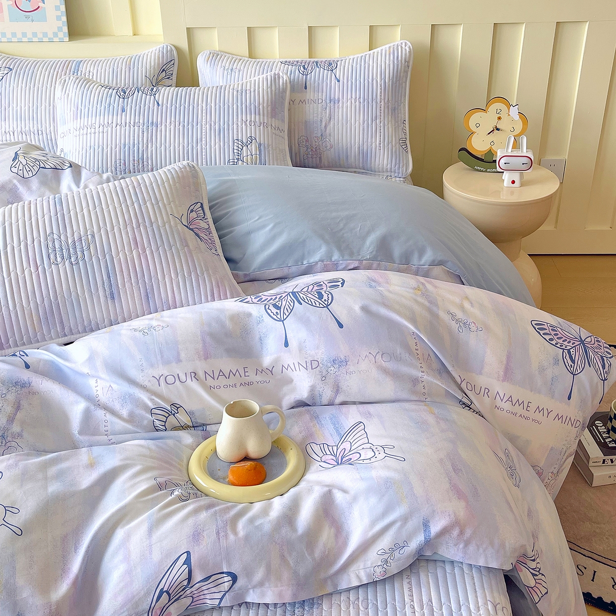 91家纺网 家纺一手货源 找家纺 金鑫汇家纺2025新款A类全棉印花床盖四件套 梦蝶