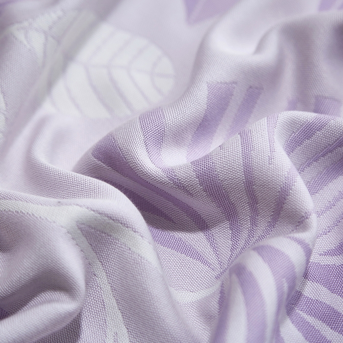 91家纺网 家纺一手货源 找家纺 威克凯丽 2025新款重磅七彩大提花纯竹纤维软凉席三件套 叶语谣香-紫