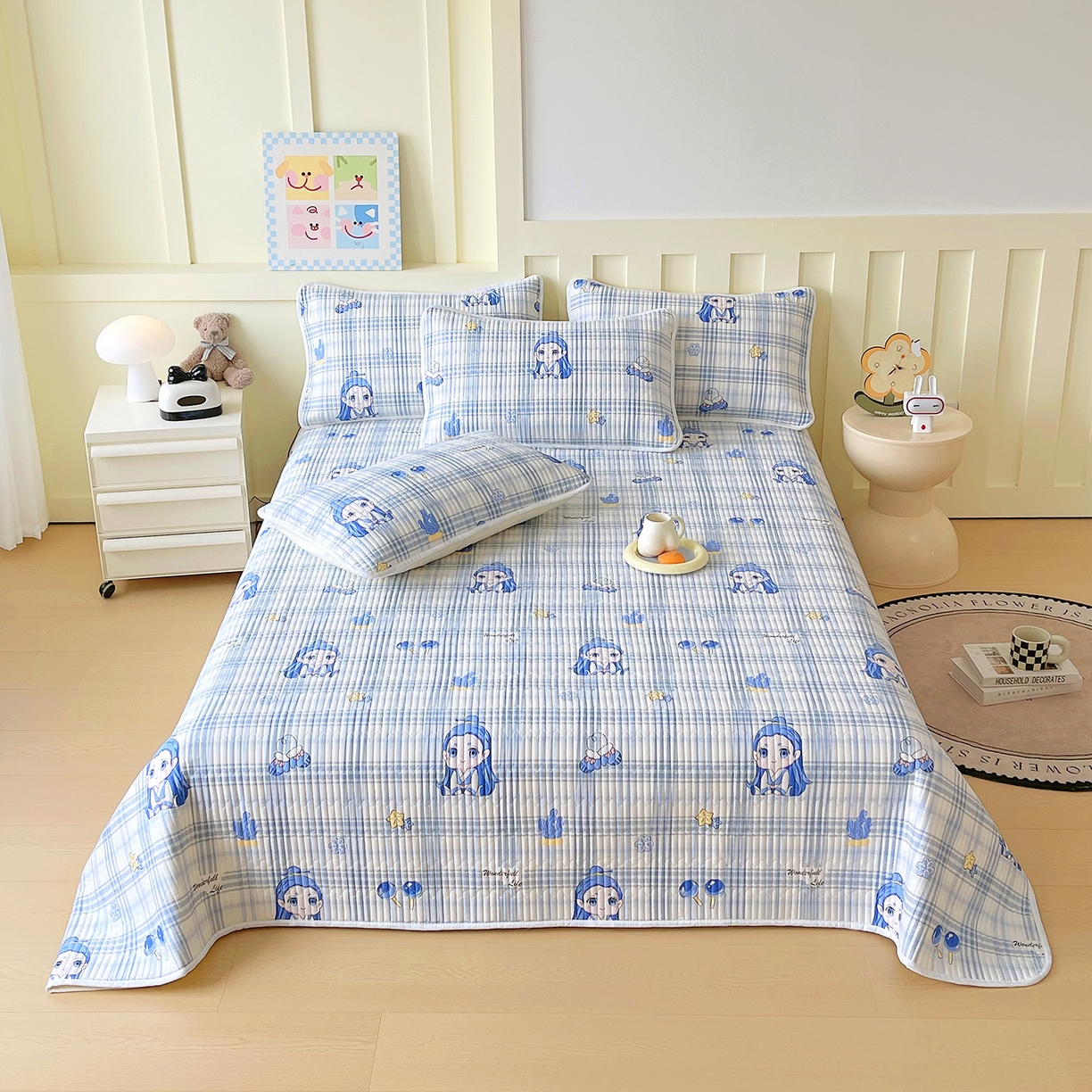 91家纺网 家纺一手货源 找家纺 金鑫汇家纺2025新款A类全棉印花床盖四件套 谦逊敖丙