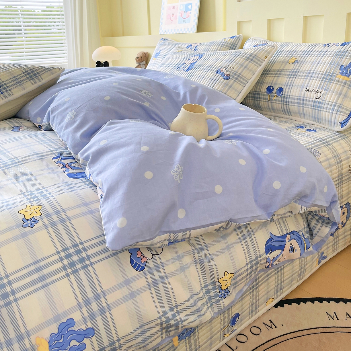 91家纺网 家纺一手货源 找家纺 金鑫汇家纺2025新款A类全棉印花床盖四件套 谦逊敖丙