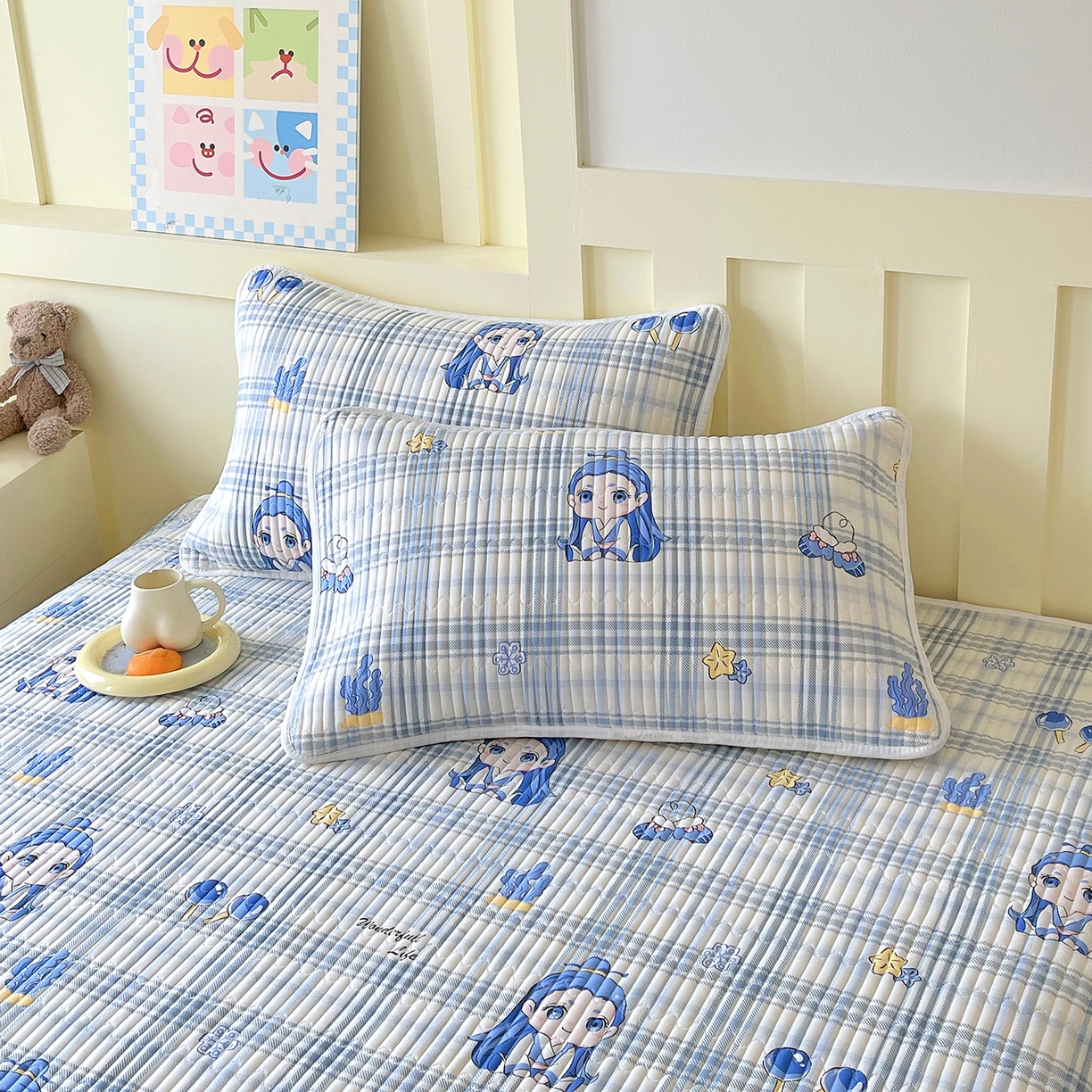 91家纺网 家纺一手货源 找家纺 金鑫汇家纺2025新款A类全棉印花床盖四件套 谦逊敖丙