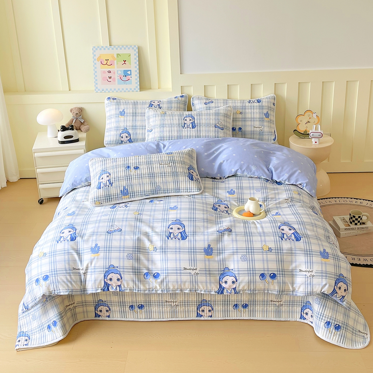 91家纺网 家纺一手货源 找家纺 金鑫汇家纺2025新款A类全棉印花床盖四件套 谦逊敖丙