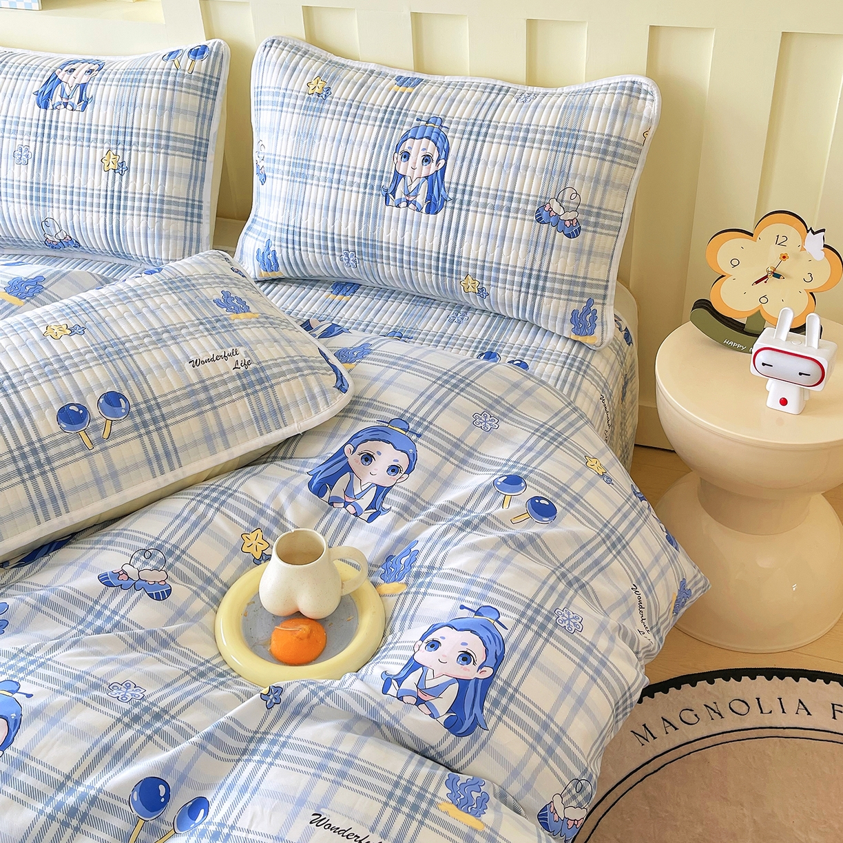 91家纺网 家纺一手货源 找家纺 金鑫汇家纺2025新款A类全棉印花床盖四件套 谦逊敖丙