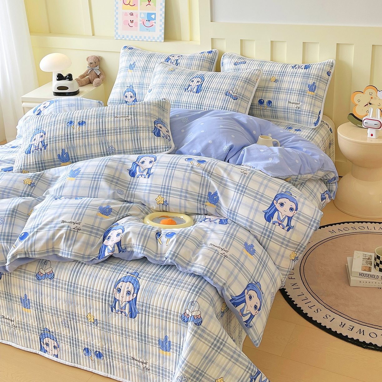 91家纺网 家纺一手货源 找家纺 金鑫汇家纺2025新款A类全棉印花床盖四件套 谦逊敖丙