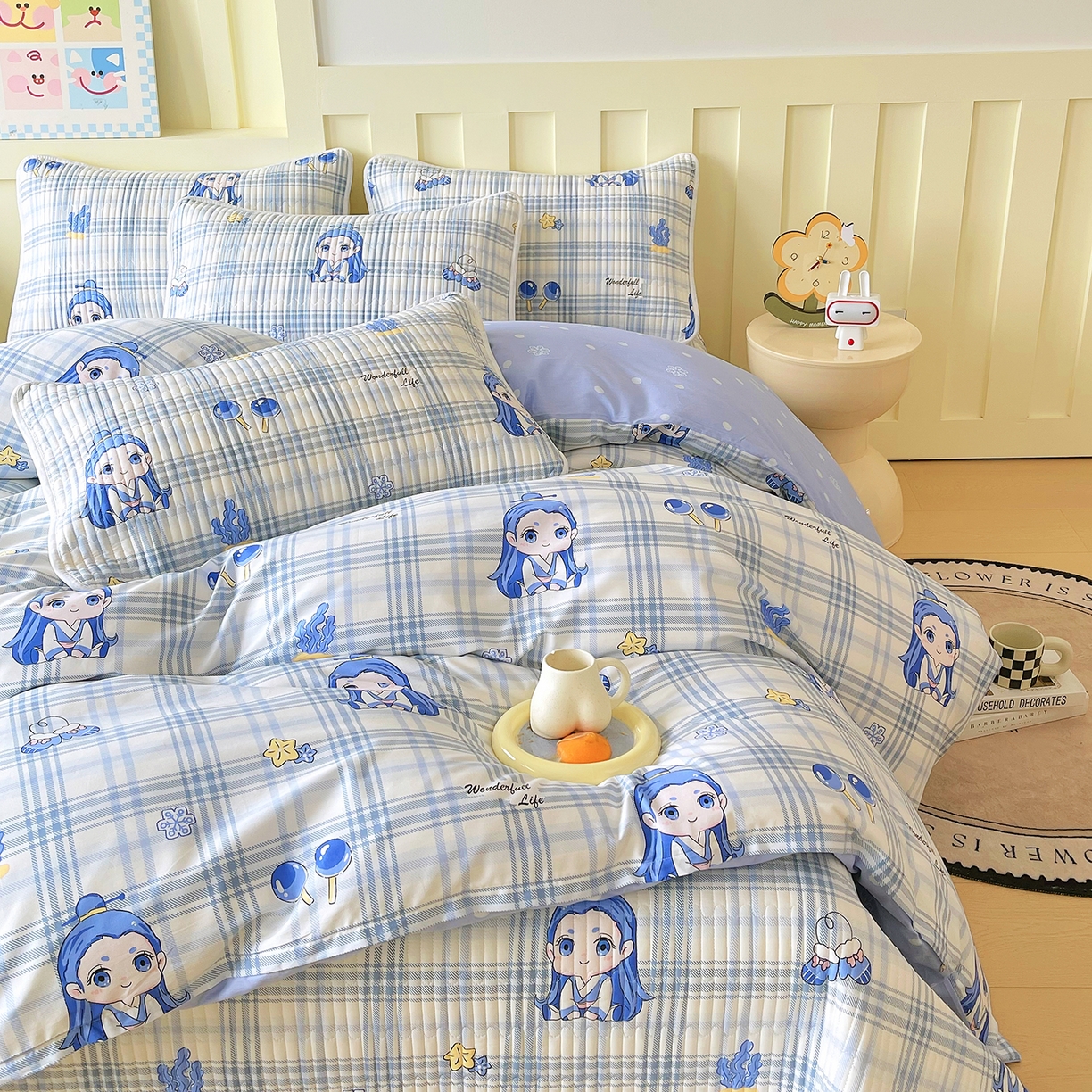 91家纺网 家纺一手货源 找家纺 金鑫汇家纺2025新款A类全棉印花床盖四件套 谦逊敖丙