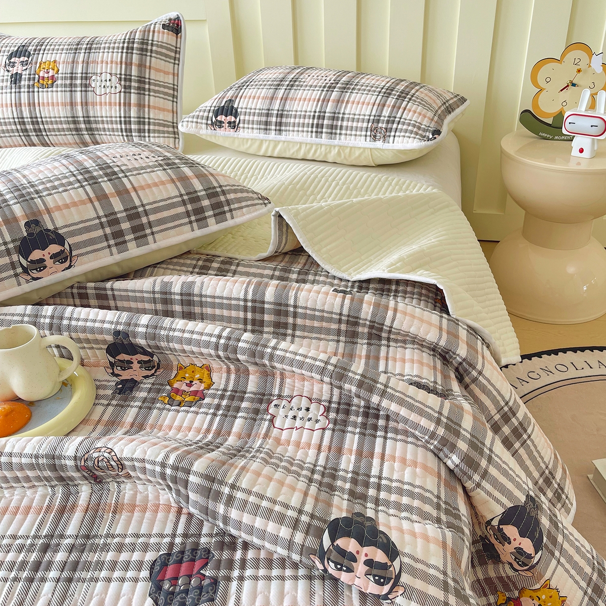 91家纺网 家纺一手货源 找家纺 金鑫汇家纺2025新款A类全棉印花床盖四件套 无畏申公豹·咖