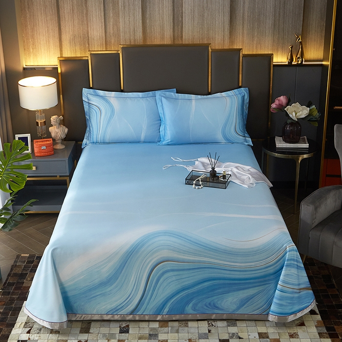 91家纺网 家纺一手货源 找家纺 威克凯丽 2025新款定位款竹语天丝软凉席三件套 北城