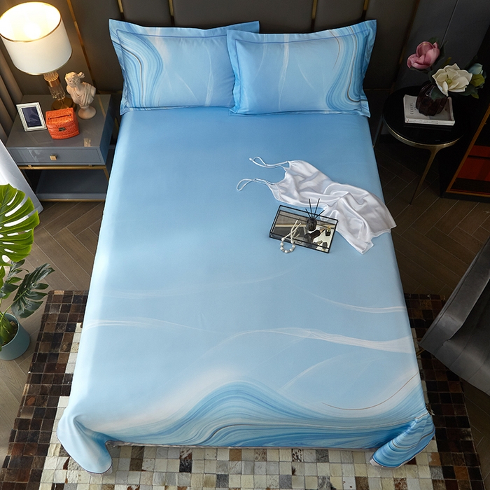 91家纺网 家纺一手货源 找家纺 威克凯丽 2025新款定位款竹语天丝软凉席三件套 北城