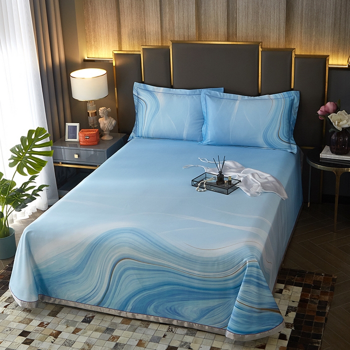 91家纺网 家纺一手货源 找家纺 威克凯丽 2025新款定位款竹语天丝软凉席三件套 北城