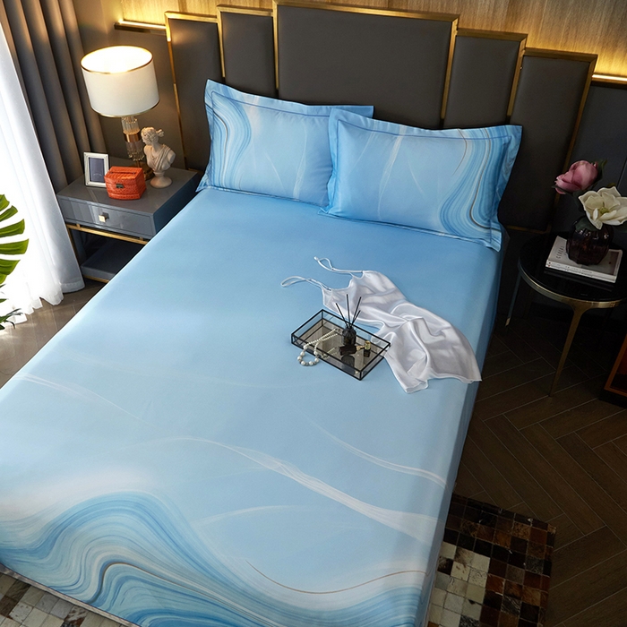 91家纺网 家纺一手货源 找家纺 威克凯丽 2025新款定位款竹语天丝软凉席三件套 北城