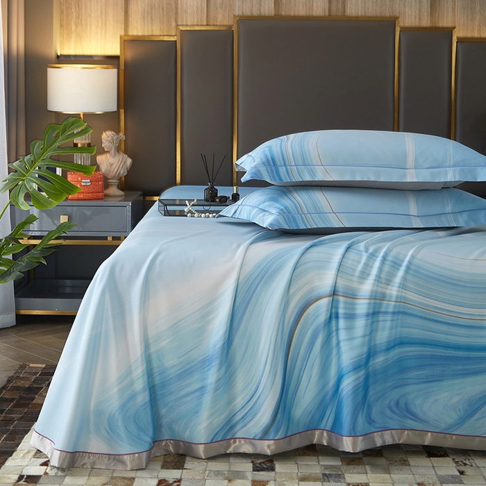 91家纺网 家纺一手货源 找家纺 威克凯丽 2025新款定位款竹语天丝软凉席三件套 北城