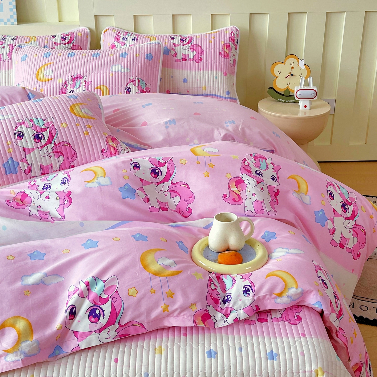 91家纺网 家纺一手货源 找家纺 金鑫汇家纺2025新款A类全棉印花床盖四件套 小马莉尔