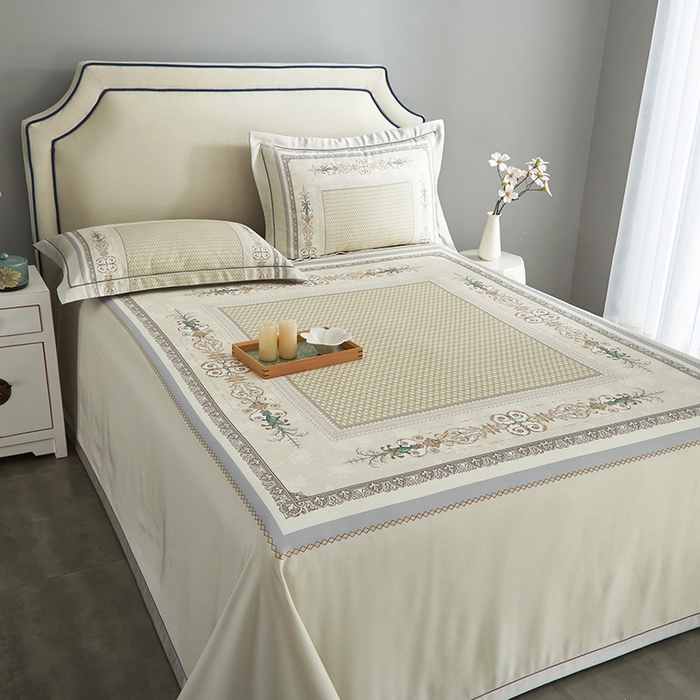 91家纺网 家纺一手货源 找家纺 威克凯丽 2025新款定位款竹语天丝软凉席三件套 朝花夕拾