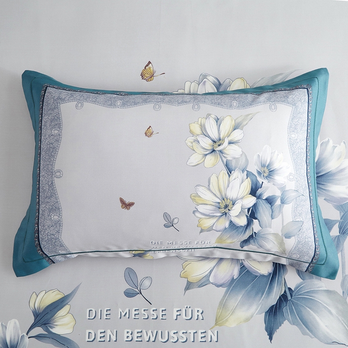 91家纺网 家纺一手货源 找家纺 威克凯丽 2025新款定位款竹语天丝软凉席三件套 繁花梦语-绿