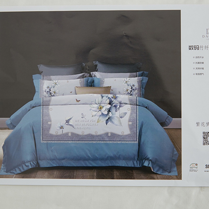 91家纺网 家纺一手货源 找家纺 威克凯丽 2025新款定位款竹语天丝软凉席三件套 繁花梦语-绿