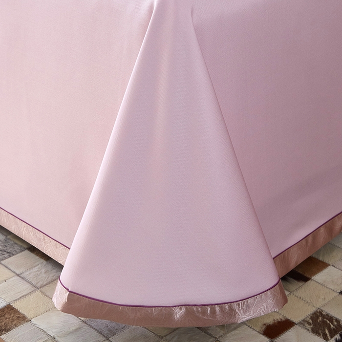 91家纺网 家纺一手货源 找家纺 威克凯丽 2025新款定位款竹语天丝软凉席三件套 芙花瑶（雅粉）