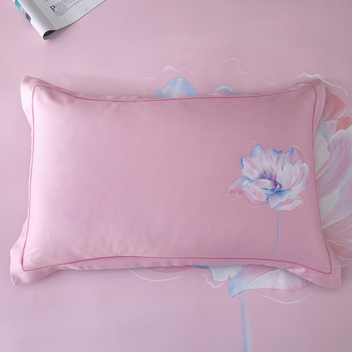 91家纺网 家纺一手货源 找家纺 威克凯丽 2025新款定位款竹语天丝软凉席三件套 芙花瑶（雅粉）