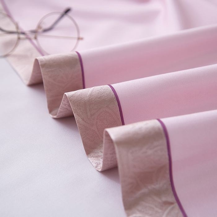 91家纺网 家纺一手货源 找家纺 威克凯丽 2025新款定位款竹语天丝软凉席三件套 芙花瑶（雅粉）