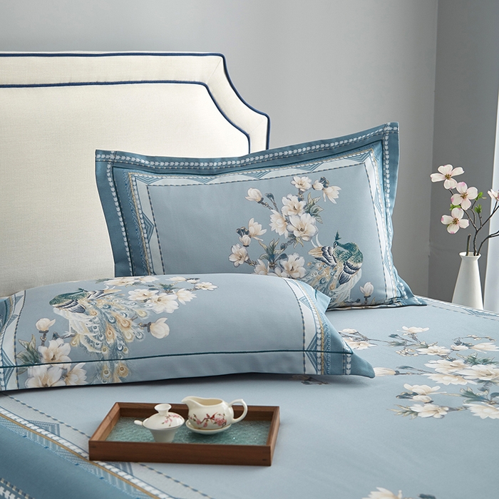 91家纺网 家纺一手货源 找家纺 威克凯丽 2025新款定位款竹语天丝软凉席三件套 归田园-绿