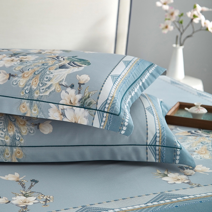 91家纺网 家纺一手货源 找家纺 威克凯丽 2025新款定位款竹语天丝软凉席三件套 归田园-绿