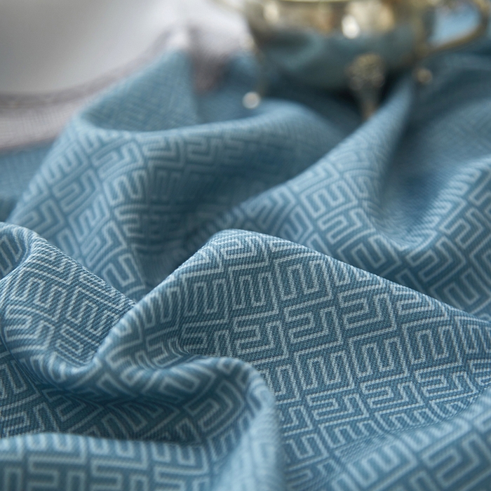 91家纺网 家纺一手货源 找家纺 威克凯丽 2025新款定位款竹语天丝软凉席三件套 漫步田园-海蓝