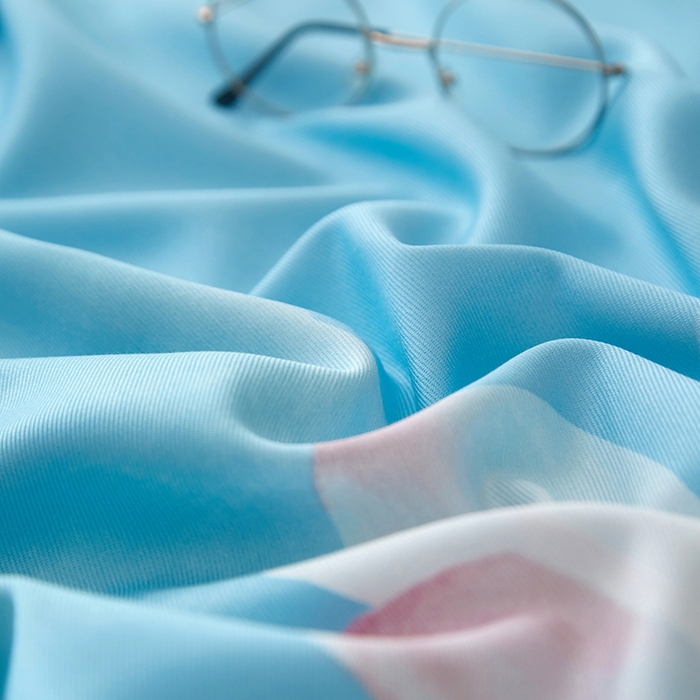 91家纺网 家纺一手货源 找家纺 威克凯丽 2025新款定位款竹语天丝软凉席三件套 青莲