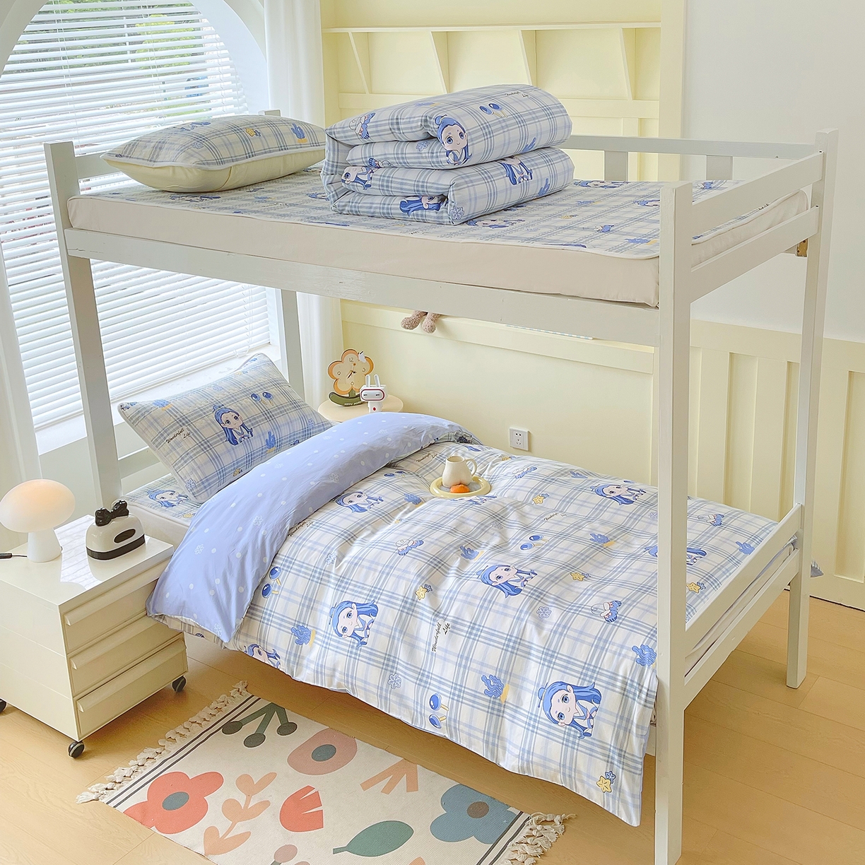 91家纺网 家纺一手货源 找家纺 （总）金鑫汇家纺2025新款A类宿舍全棉印花床盖三件套