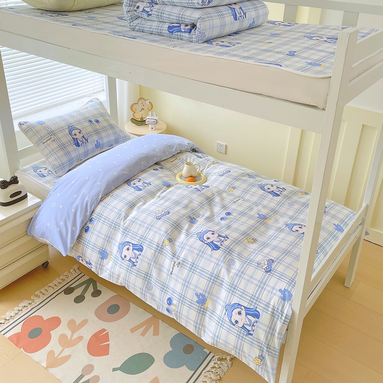 91家纺网 家纺一手货源 找家纺 （总）金鑫汇家纺2025新款A类宿舍全棉印花床盖三件套