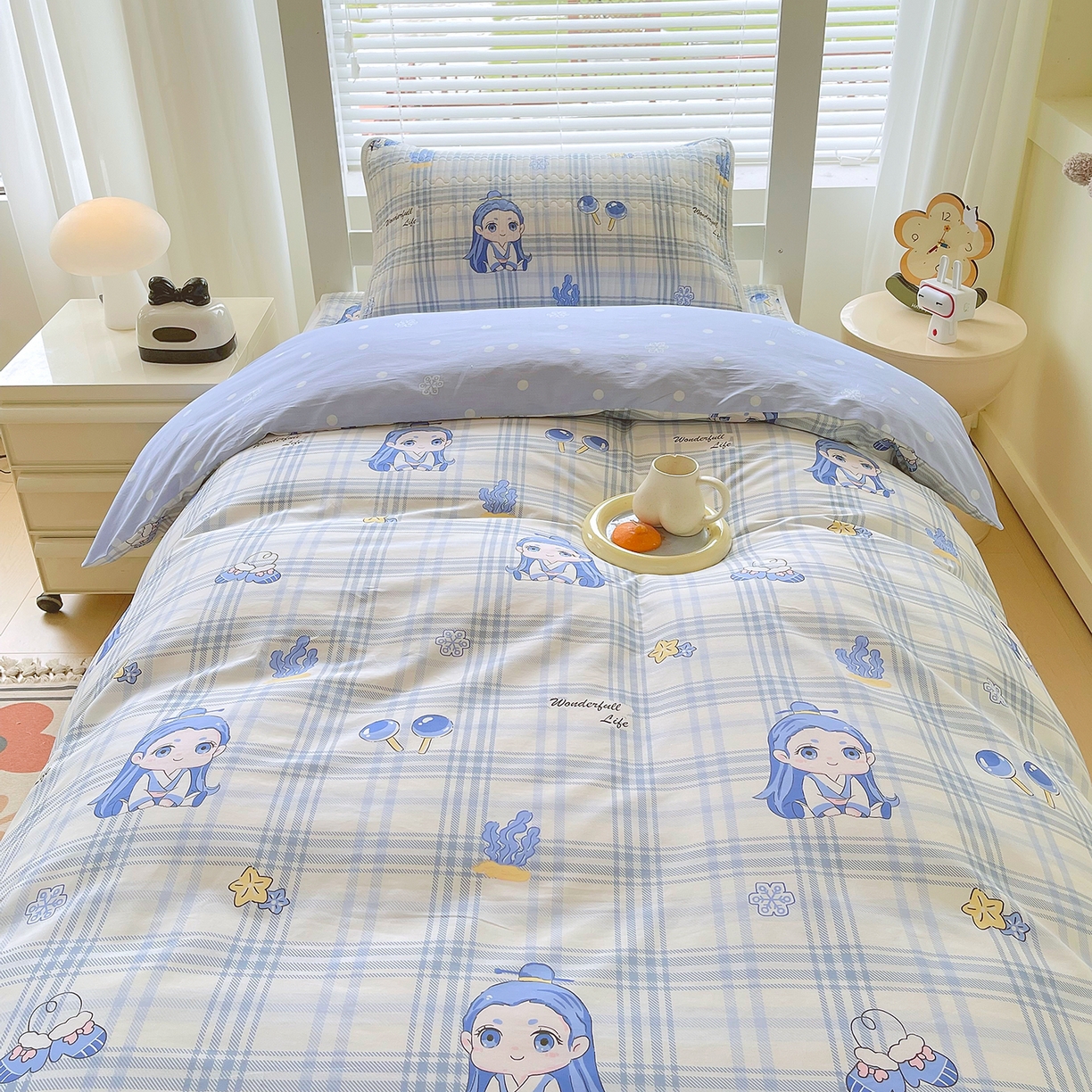 91家纺网 家纺一手货源 找家纺 （总）金鑫汇家纺2025新款A类宿舍全棉印花床盖三件套